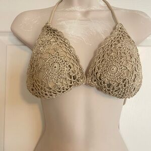VENUS Tan Crochet Swimwear Top